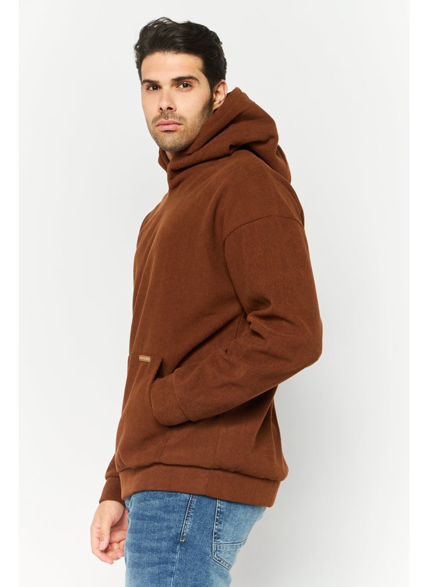 MEMBERS ONLY - Men Hooded Long Sleeves Brand Logo Sweatshirt, Brown - Image 1