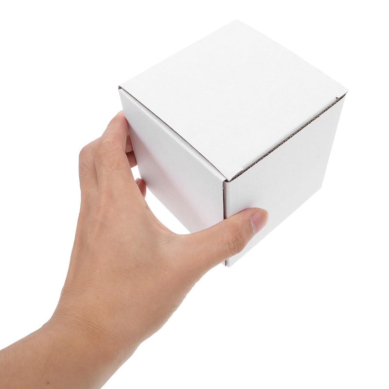 White Corrugated Paper Packaging Boxes 10x10x10cm 10pcs for Mailing Storage - Image 4