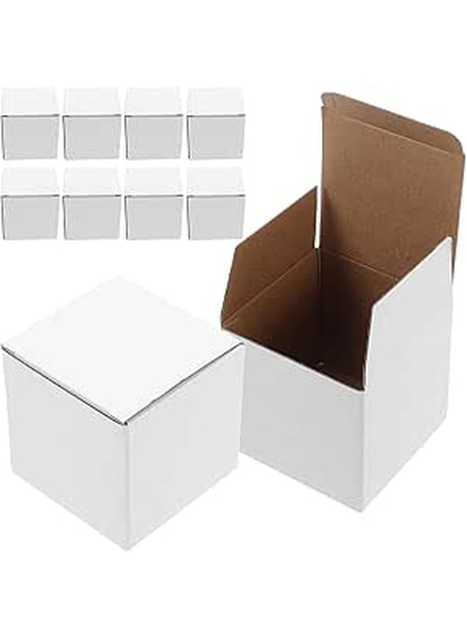 White Corrugated Paper Packaging Boxes 10x10x10cm 10pcs for Mailing Storage - Image 1