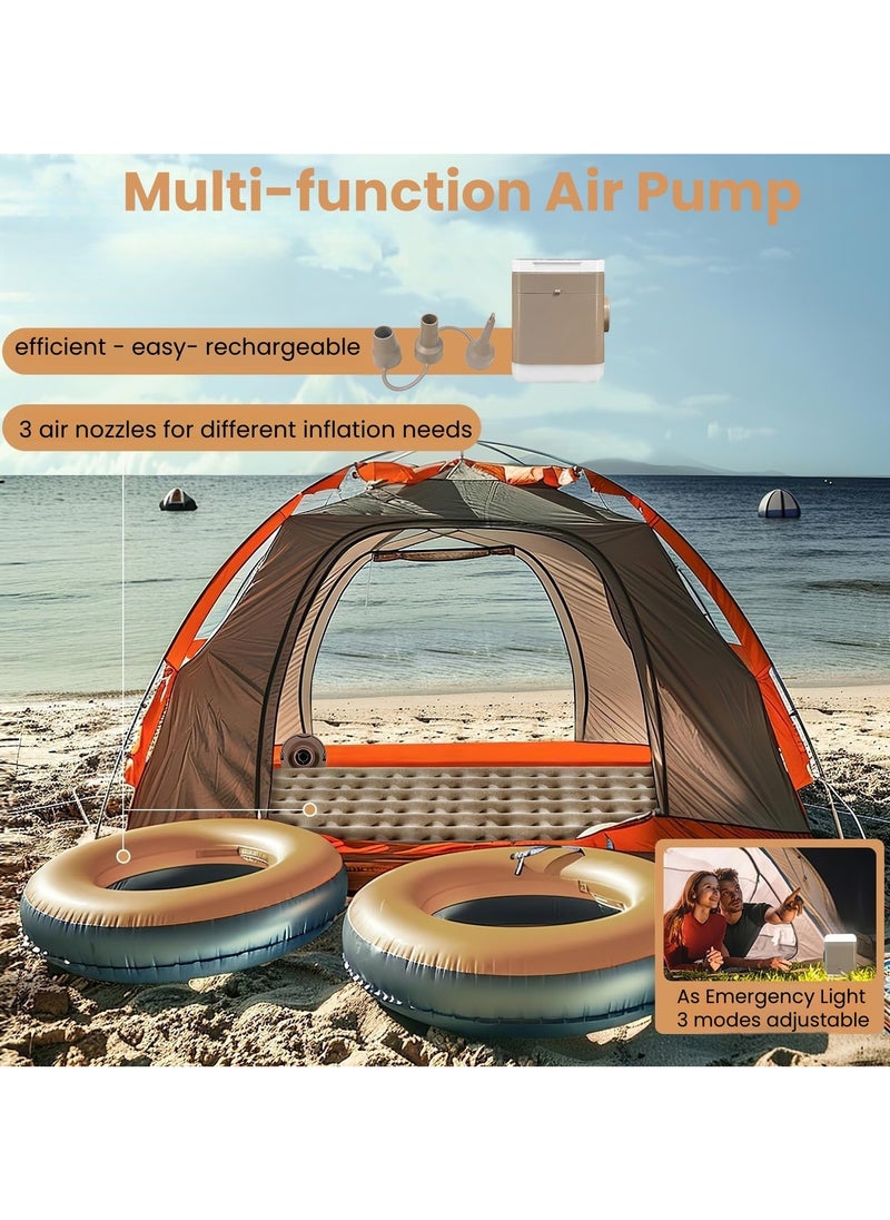 Perfin - Self-Inflating Single Air Mattress | 2-Min Quick Inflation/Deflation Built-in Pump | Portable Camping Bed with Inflatable Pillow, Repair Kit & Storage Bag | for Home, Travel, Guests | 330lbs Capacity - Image 1