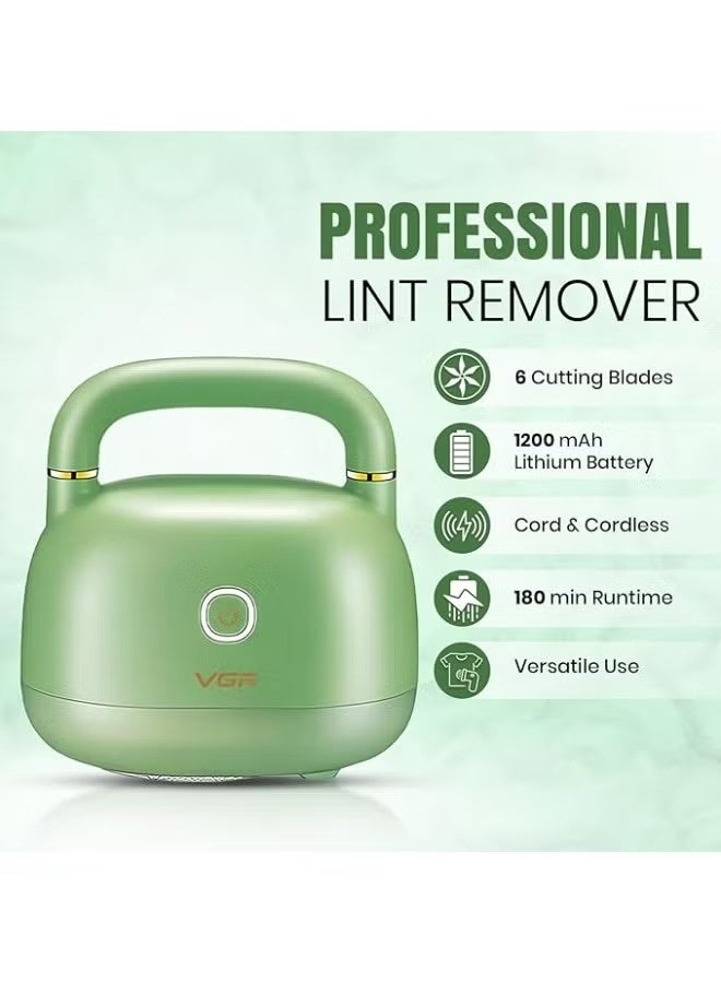 VGR Professional Lint Remover V-818 , Rechargeable Fabric Shaver with 6 Blades, Dual Speed Motor, USB Charging, LED Indicator, Portable for Sweaters, Coats, Blankets & Upholstery , Ergonomic, Safe & Easy to Clean - Image 3
