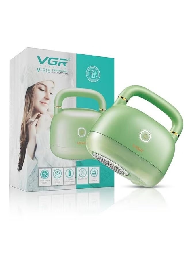 VGR Professional Lint Remover V-818 , Rechargeable Fabric Shaver with 6 Blades, Dual Speed Motor, USB Charging, LED Indicator, Portable for Sweaters, Coats, Blankets & Upholstery , Ergonomic, Safe & Easy to Clean - Image 1