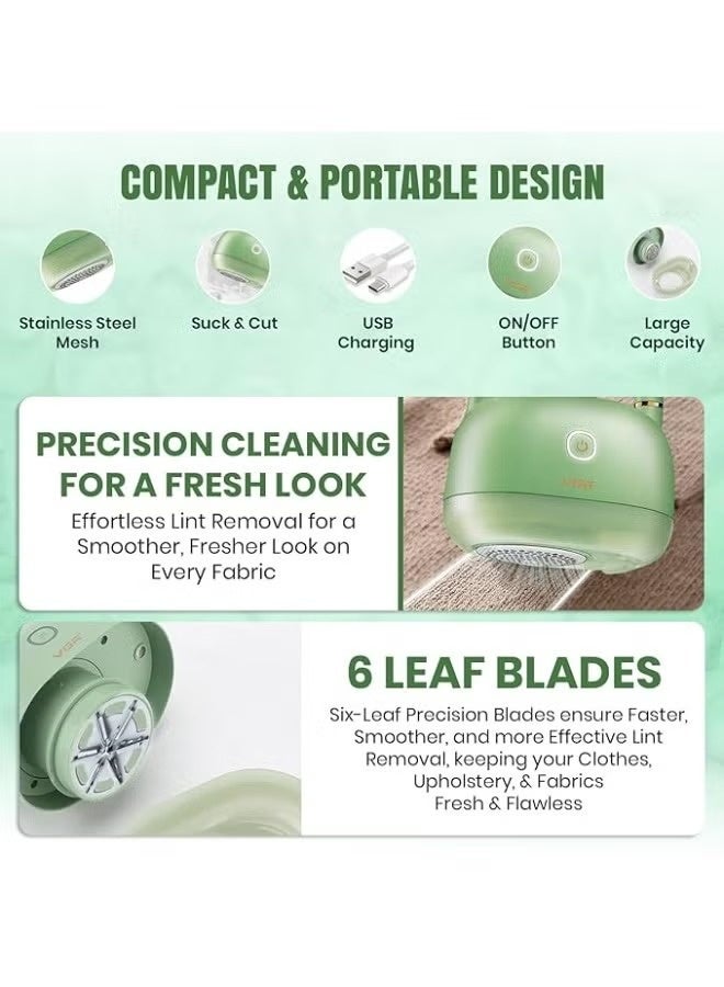 VGR Professional Lint Remover V-818 , Rechargeable Fabric Shaver with 6 Blades, Dual Speed Motor, USB Charging, LED Indicator, Portable for Sweaters, Coats, Blankets & Upholstery , Ergonomic, Safe & Easy to Clean - Image 4