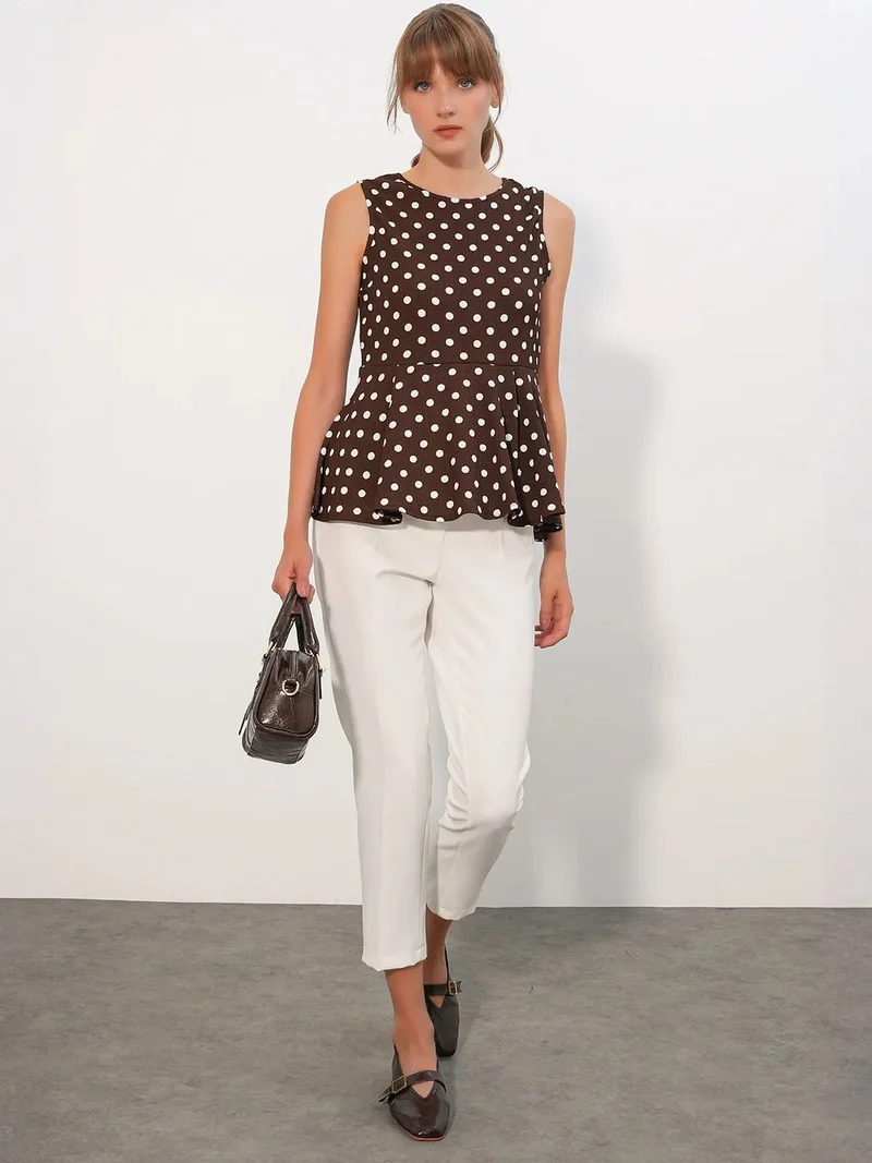 بيغ دارت BDART Polka Dot Sleeveless Crepe Blouse