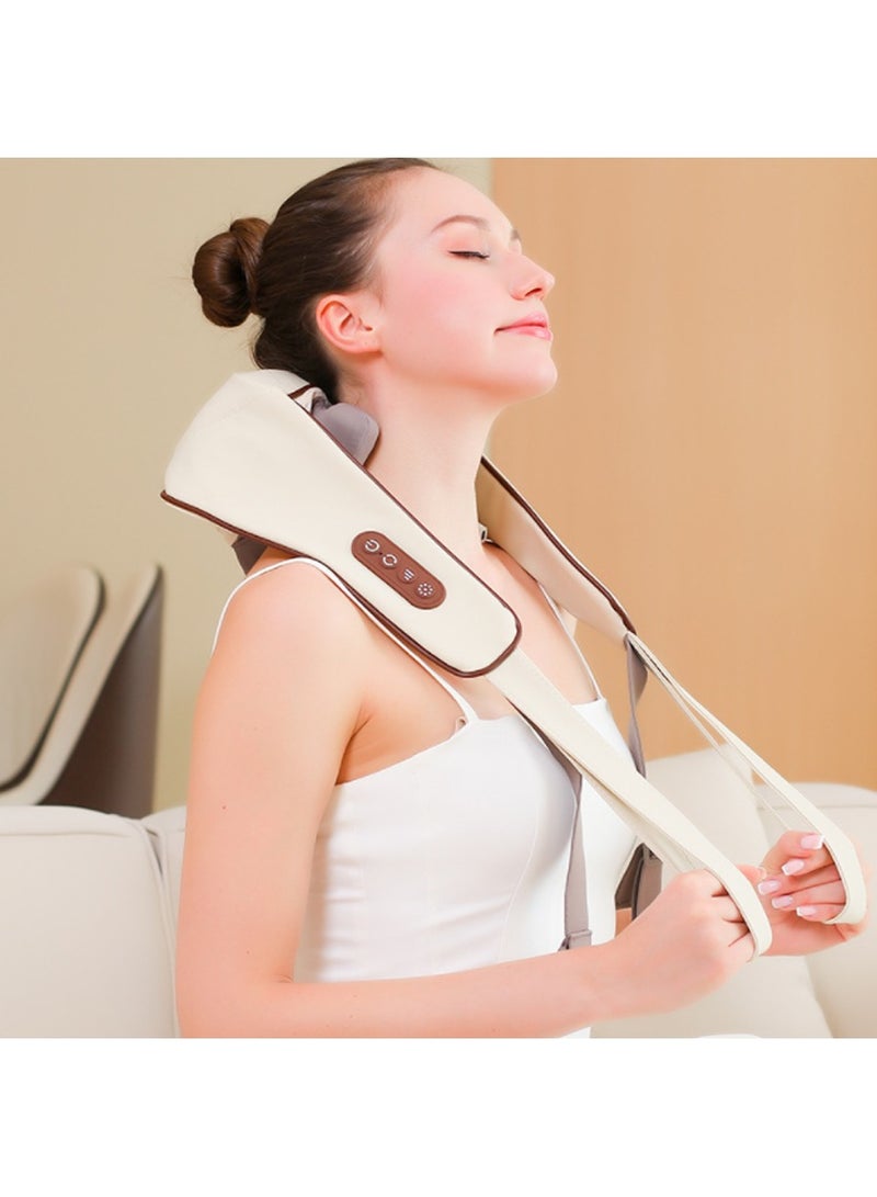 DubaiGallery مدلك العمود الفقري العنقي 3D مدلك عنق مدفأ يعجن الأنسجة العميقة مع عضلات مربعة مائلة - Image 3