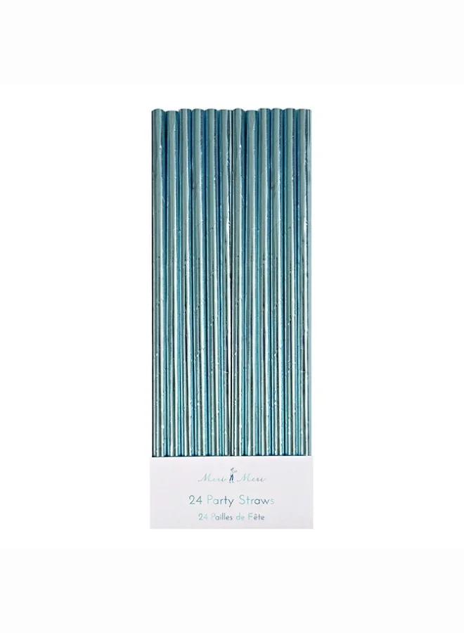 Meri Meri Blue Foil Party Straws