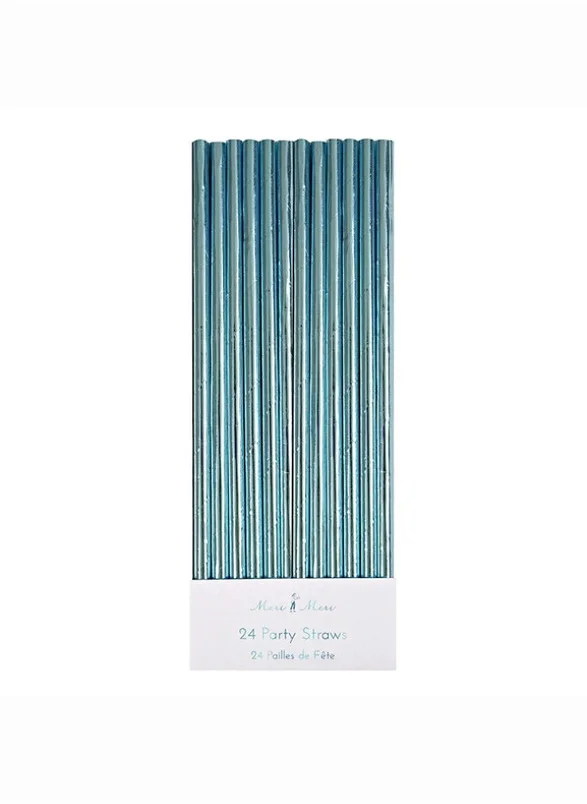 Meri Meri Blue Foil Party Straws