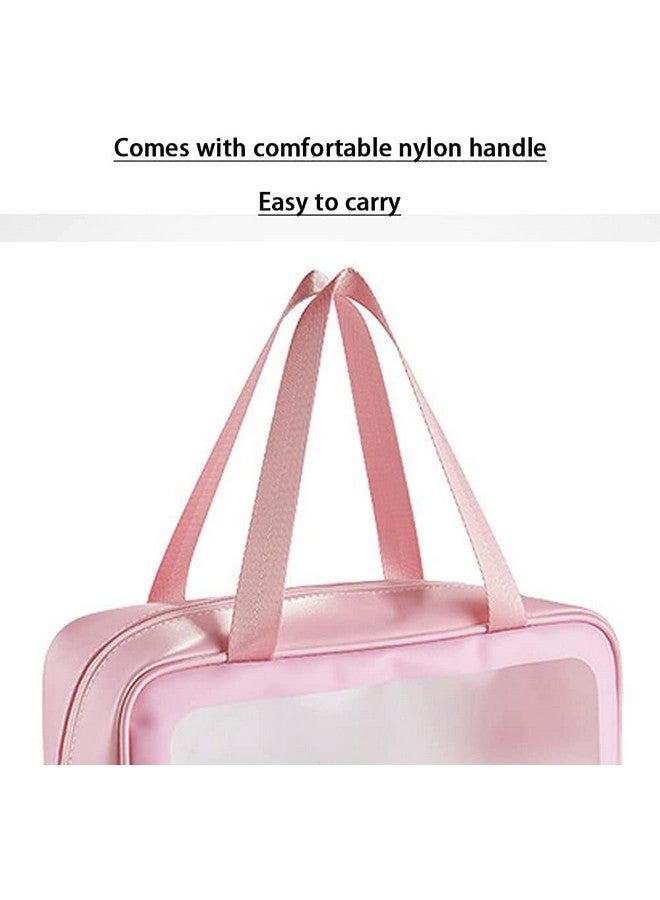 Anasis Multi-Functional Makeup Pouch for Women | Waterproof PVC Cosmetic Bags for Girls | Toiletry Storage Wash Bag | Travel Organizer for Bath Accessories & Grooming Kit, Set of 3 Pouches - Image 5