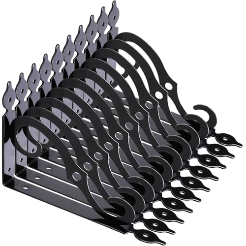 Tivcck 10 Pack Decorative Shelf Brackets54Inch Wall Mounted L Shape Shelf BracketHeavy Duty Shelf Brackets for ShelvesMetal Corner Brace Right Angle Bracket Shelf Support with ScrewsBlack - Image 1