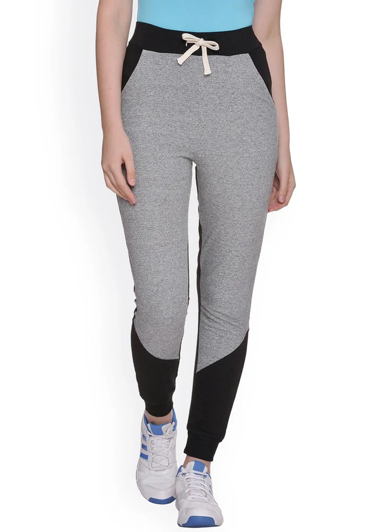 Women's Coin Grey Contrast-Panel Trackpants