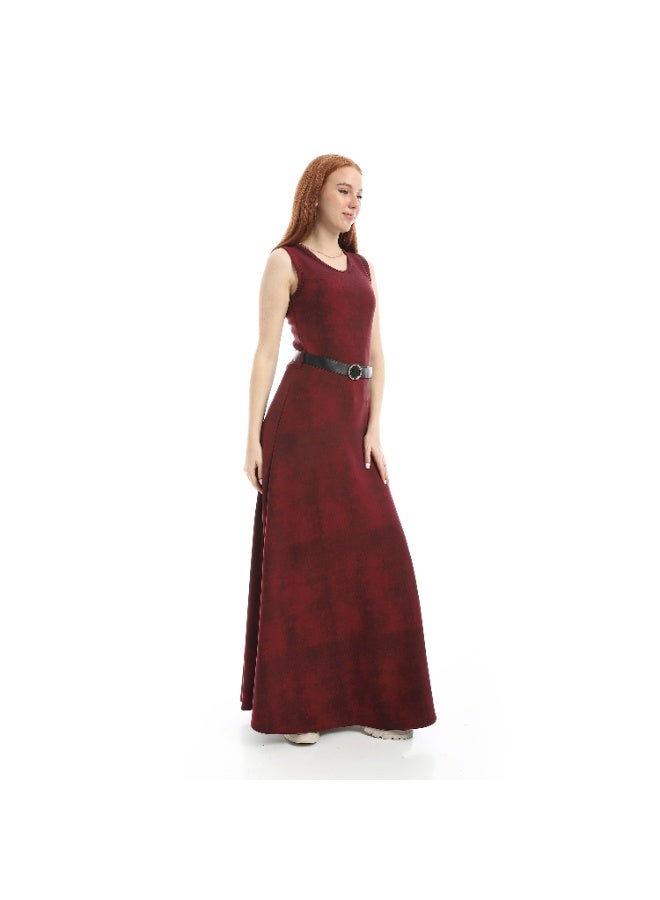 Coctail dress-4891-Dark Red - Image 3