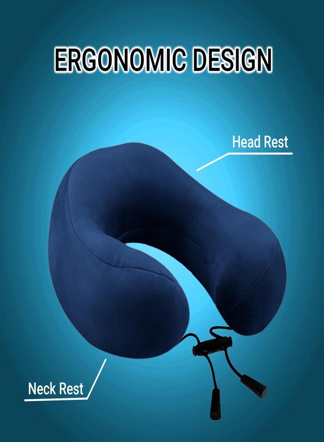 GREELI Super Soft Fiber Filled Neck Pillow Neck Rest Pillow with 5 Years Warranty (Navy Blue) - Image 2