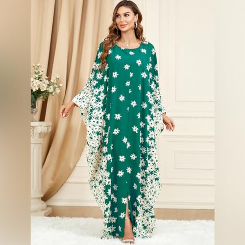 IWEMEK فستان عباية دبي النسائي الأخضر-الخرشوف - قفطان مغربي للعيد، لحفلات الشاطئ والعطلات - Image 5