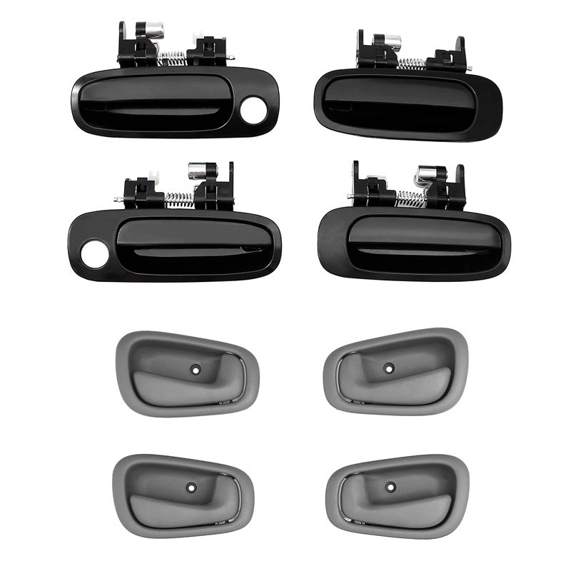 Door Handle Set Compatible With 19982002 Toyota Corolla Chevy Prizm Interior Exterior Front Rear Left Driver Right Passenger Side Pack of 8 Replaces 6922002030 6920602050 77563 80424 77567