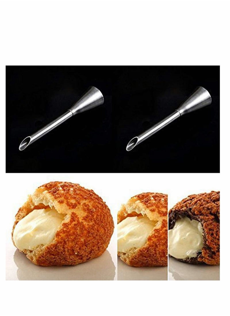 SYOSI 4Pcs Cream Icing Piping Nozzle Tip Stainless Steel Long Puff Nozzle Tip Decorating Tool  - Image 2