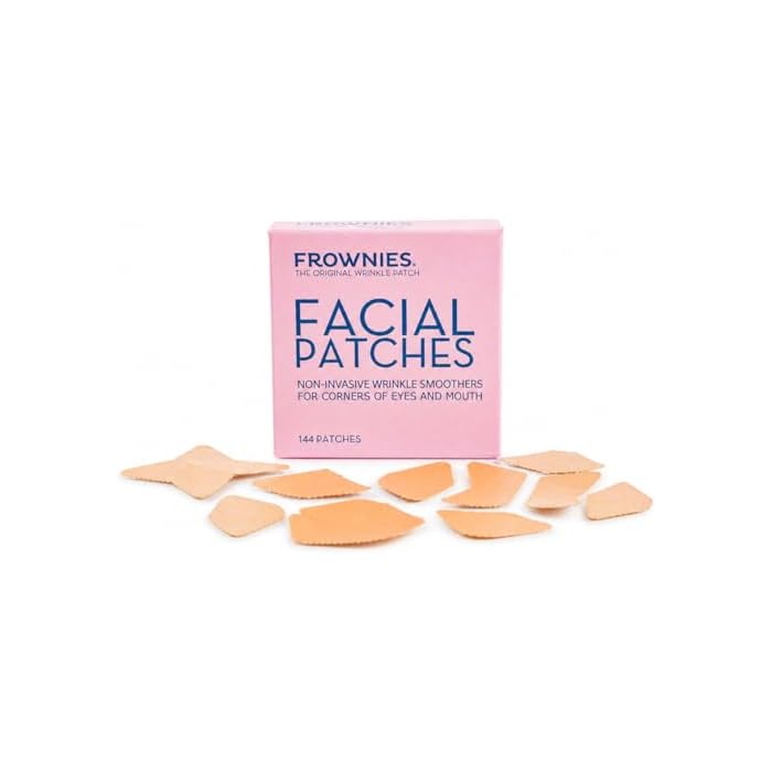 Frownies Facial Patches for Wrinkles on the Corner of Eyes & Mouth - Hypoallergenic Anti-Wrinkle Face Tape - Wrinkle Patch to Smooth & Soften Crow’s Feet & Smile Lines - For Overnight Use, 144 Patches