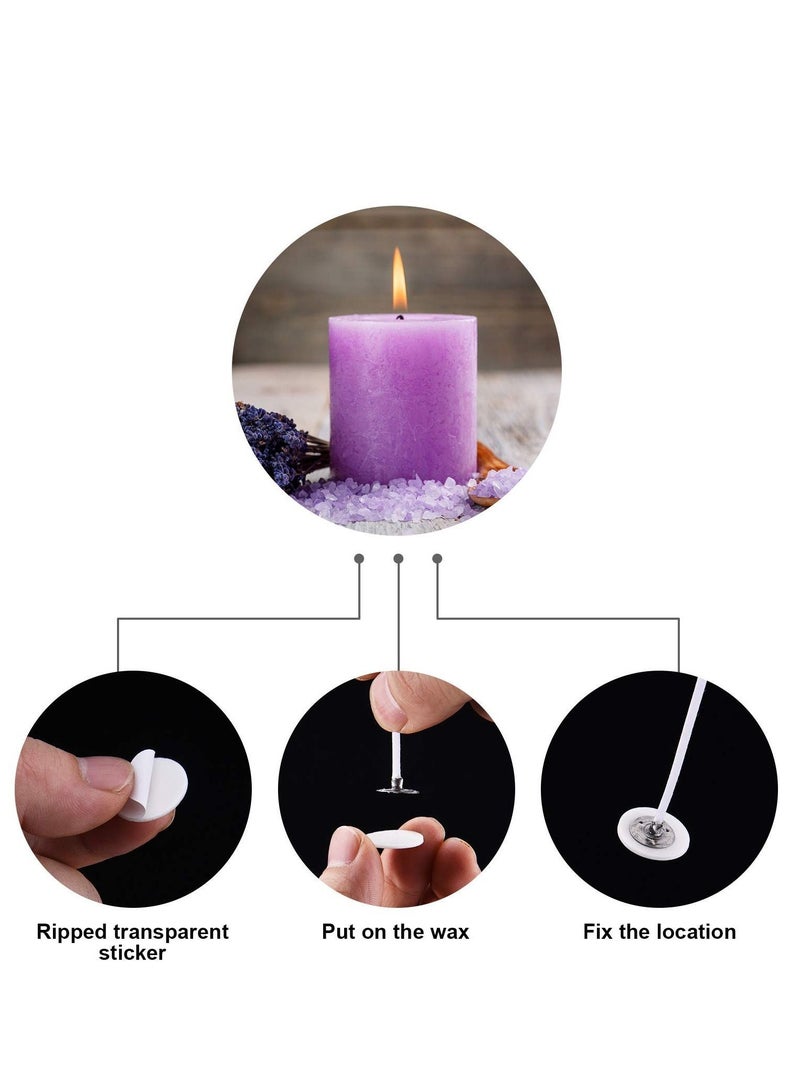 Y&D 600 pieces Candle Wick Stickers Making Sticker Heat Resistance Double Sided Stickers for DIY  - Image 4