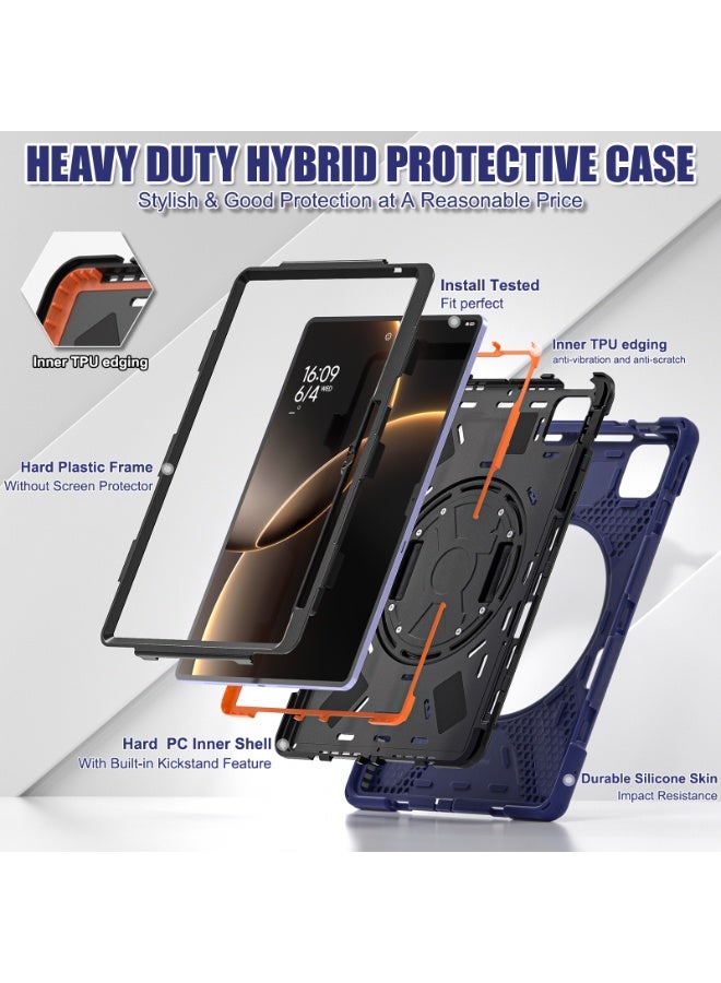 عام متوافق مع غلاف شاومي باد 7 الترا 14 بوصة 2025 المقاوم للصدمات، صدفة ثلاثية في واحدة مقاومة للكسر، قوس إمساك متعدد الوظائف دوار 360 درجة. - Image 2