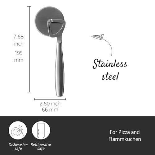 Boska Stainless Steel Pizza Cutter - Copenhagen Multifunctional Pizza Wheel Cutter - Handheld Food Slicer - Silver Non-Stick Adjustable Roller - Dishwasher Safe - For Kitchen Cooking - Image 3