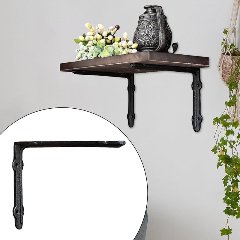 Large Heavy Duty Cast Iron Decorative Shelf Bracket L Shape Corner Brace 7 48x5 83 Inch - Image 4