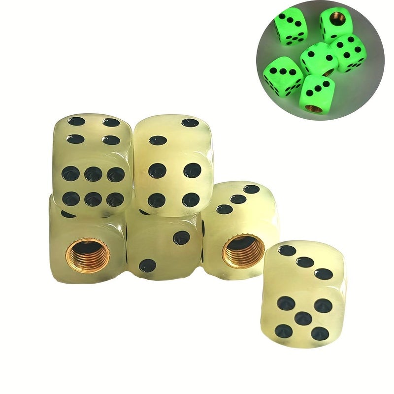 Glow In The Dark Dice Set Of 6pcs 16mm With Valve Caps - Image 4