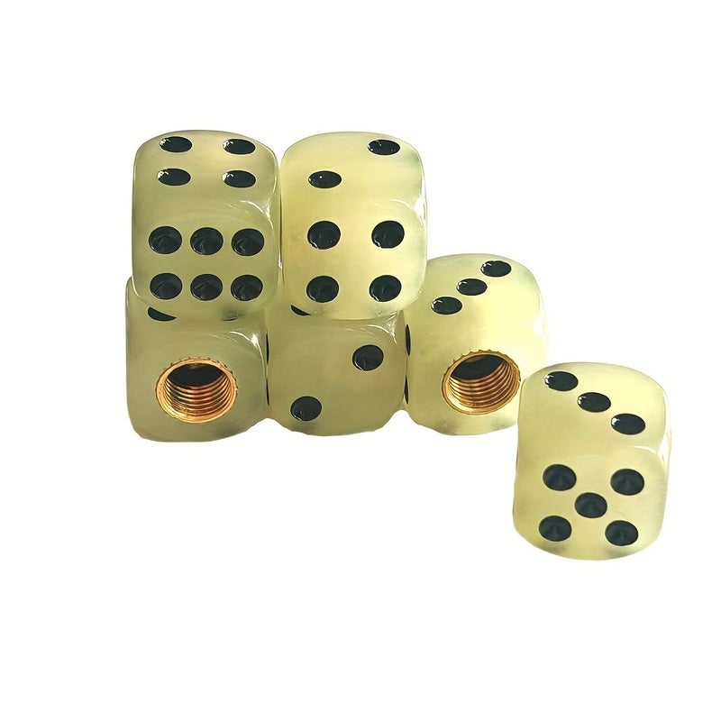 Glow In The Dark Dice Set Of 6pcs 16mm With Valve Caps - Image 1