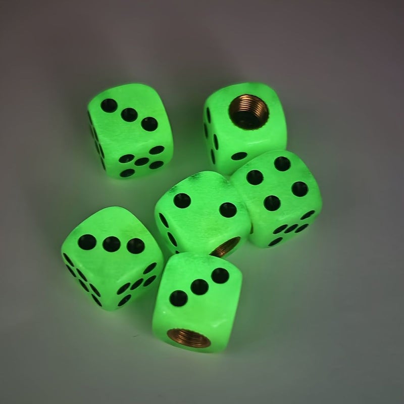 Glow In The Dark Dice Set Of 6pcs 16mm With Valve Caps - Image 3