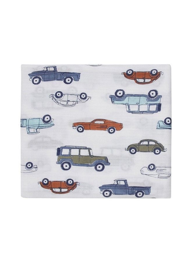 MOM'S HOME Organic Cotton Super Soft Baby Muslin Cloth Swaddle 100X100 Car  - Image 5