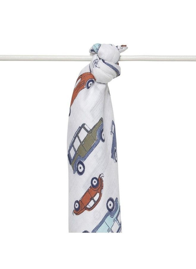 MOM'S HOME Organic Cotton Super Soft Baby Muslin Cloth Swaddle 100X100 Car  - Image 4
