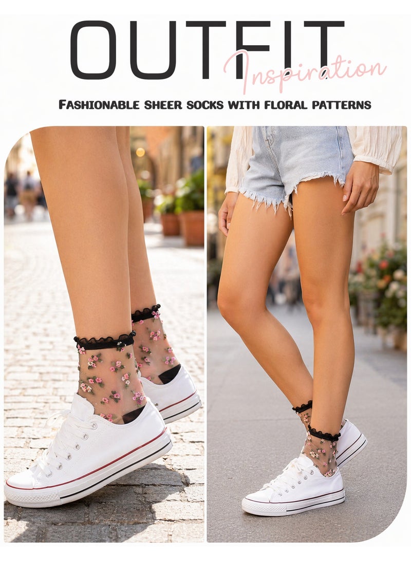 Women Sheer Socks Sheer Ankle Socks for Women and Girls - Image 5