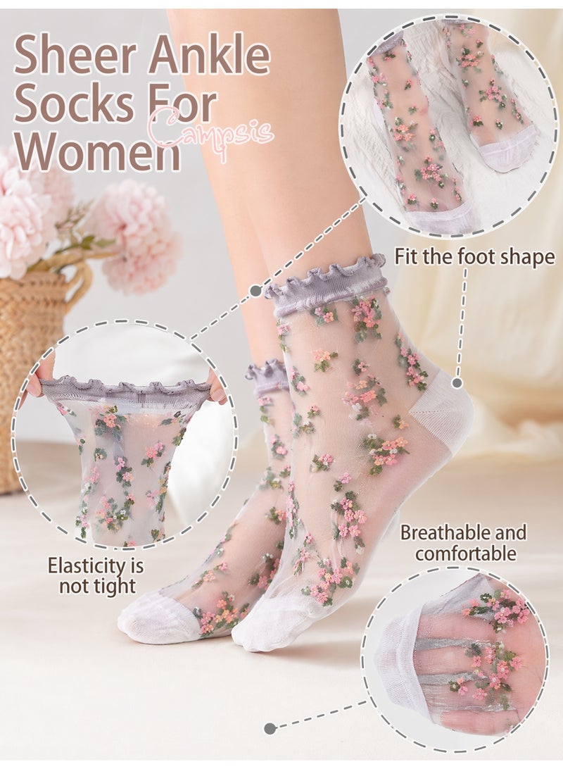 Women Sheer Socks Sheer Ankle Socks for Women and Girls - Image 4