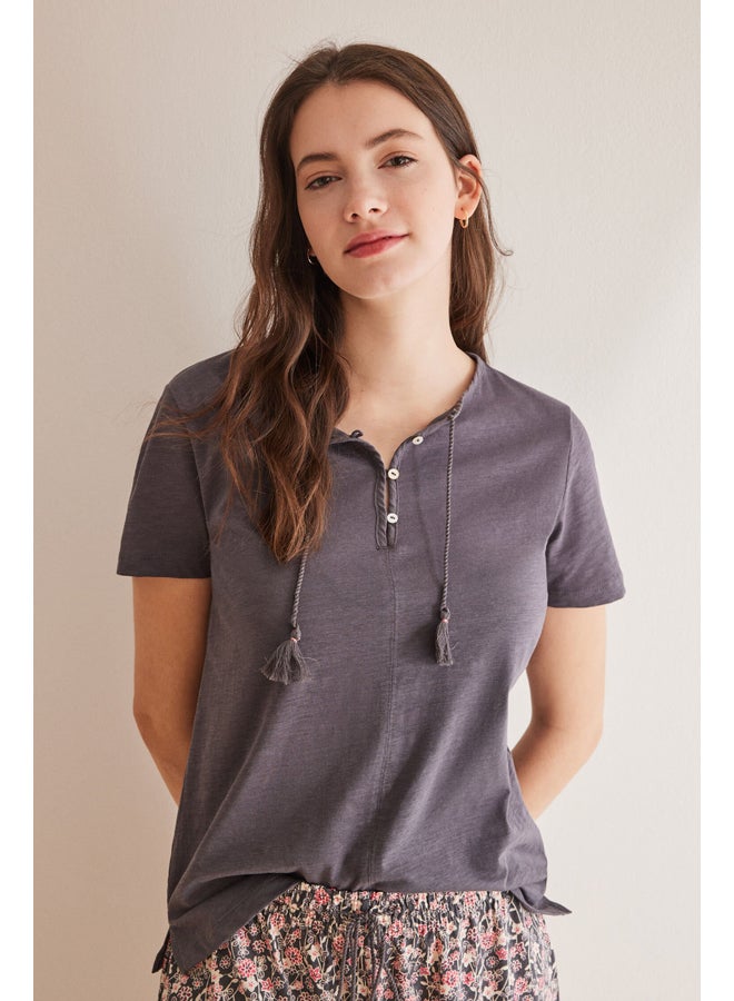 women'secret Short sleeve flared t-shirt - Image 1