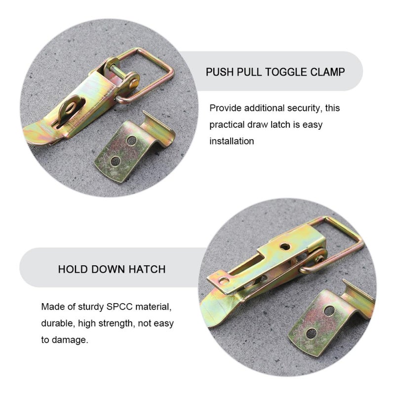 2Pcs Black Truck Door Hold Down Latch Hasp Flexible Draw Catch Clamp For Rear Gate Trailer - Image 4