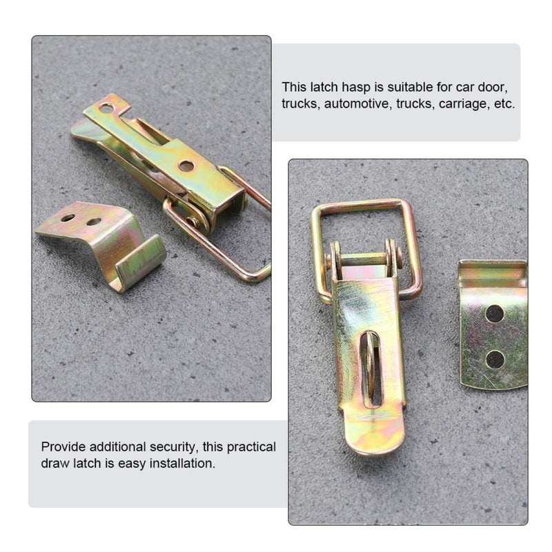2Pcs Black Truck Door Hold Down Latch Hasp Flexible Draw Catch Clamp For Rear Gate Trailer - Image 5