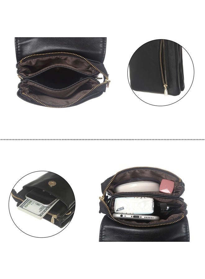 MINICAT Small Crossbody Bags for Women Cell Phone Bag Vegan Leather Cross Body Purse Wallet Purses, M-black,, Small, Enduring - Image 3