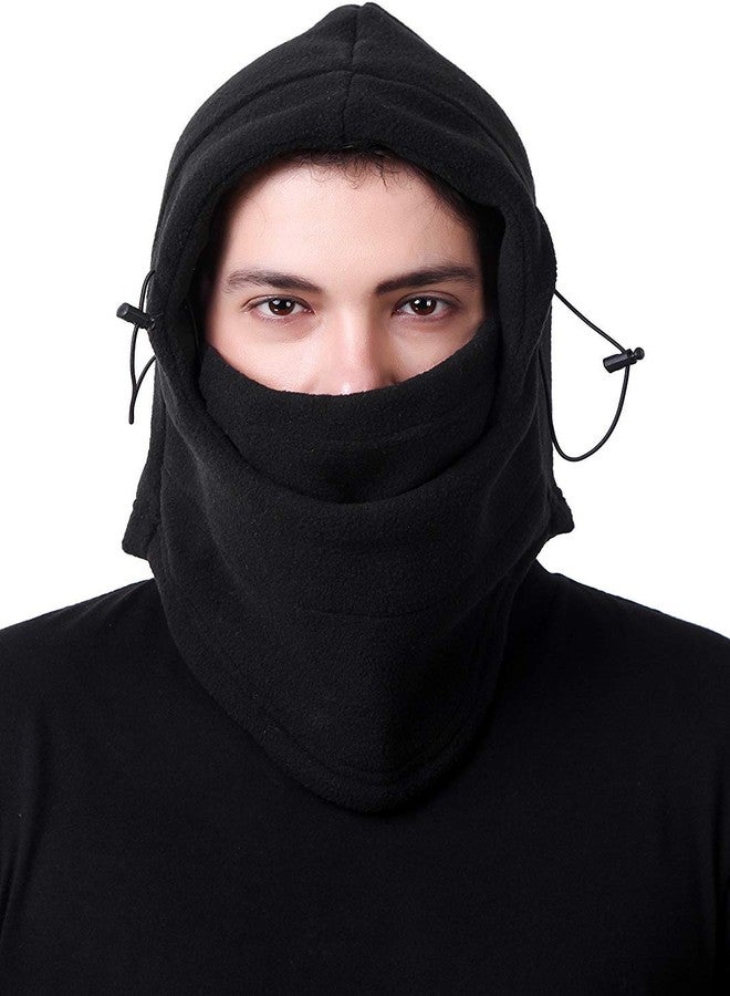Motoway 6 in 1 Polar Fleece Balaclava Bike Ski Mask (Black) - Image 1