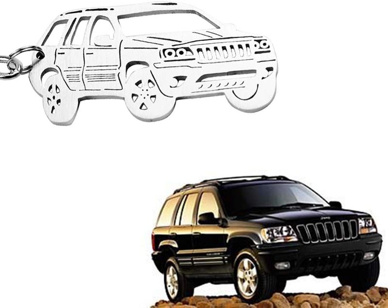 AMFRNE Special for Jeep Grand Cherokee Stainless Steel Keychain, Gift Idea and Collection for Grand Cherokee fans lovers, Grand Cherokee Accessories - Image 1