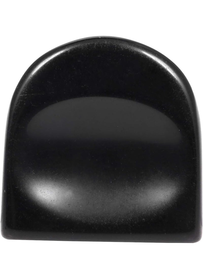 SUNYIK SUNYIK Handcarved Thumb Worry Stone, Polished Palm Pocket Stones Healing Crystals, Half Round, Black Obsidian 
