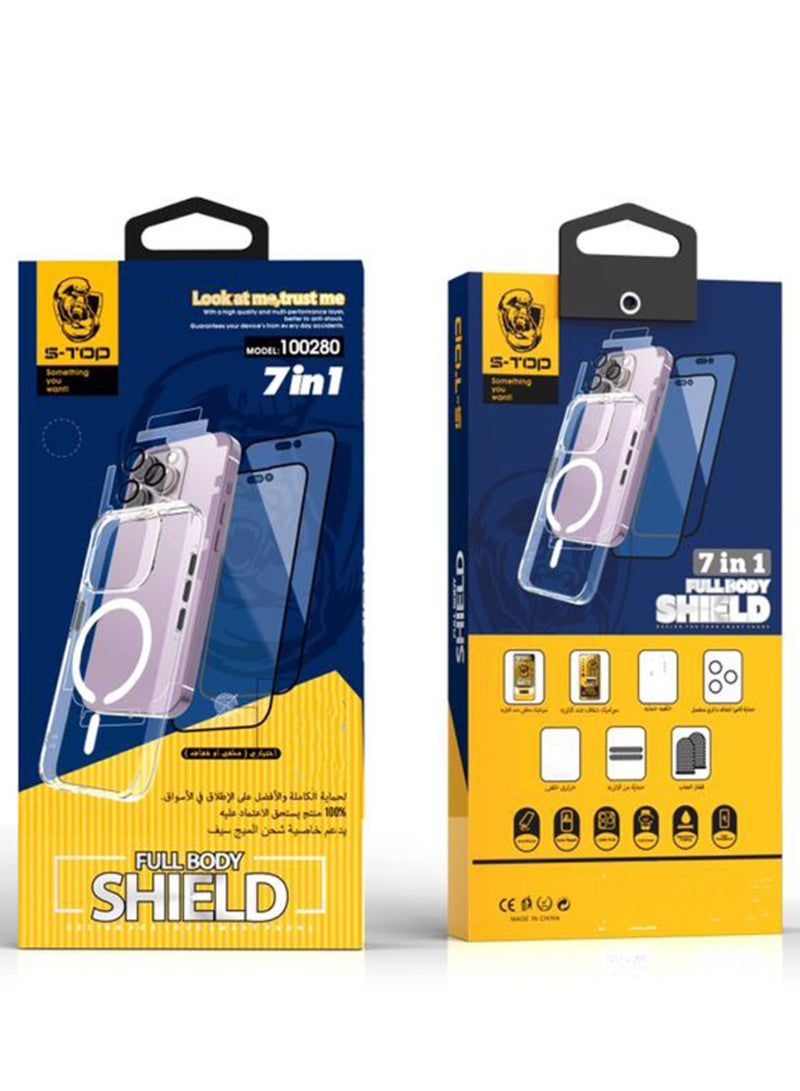 اس-توب مجموعة  الحمايه ايفون 15 المتكاملة 7 في 1 حمايه تستحق الثقة - Image 1