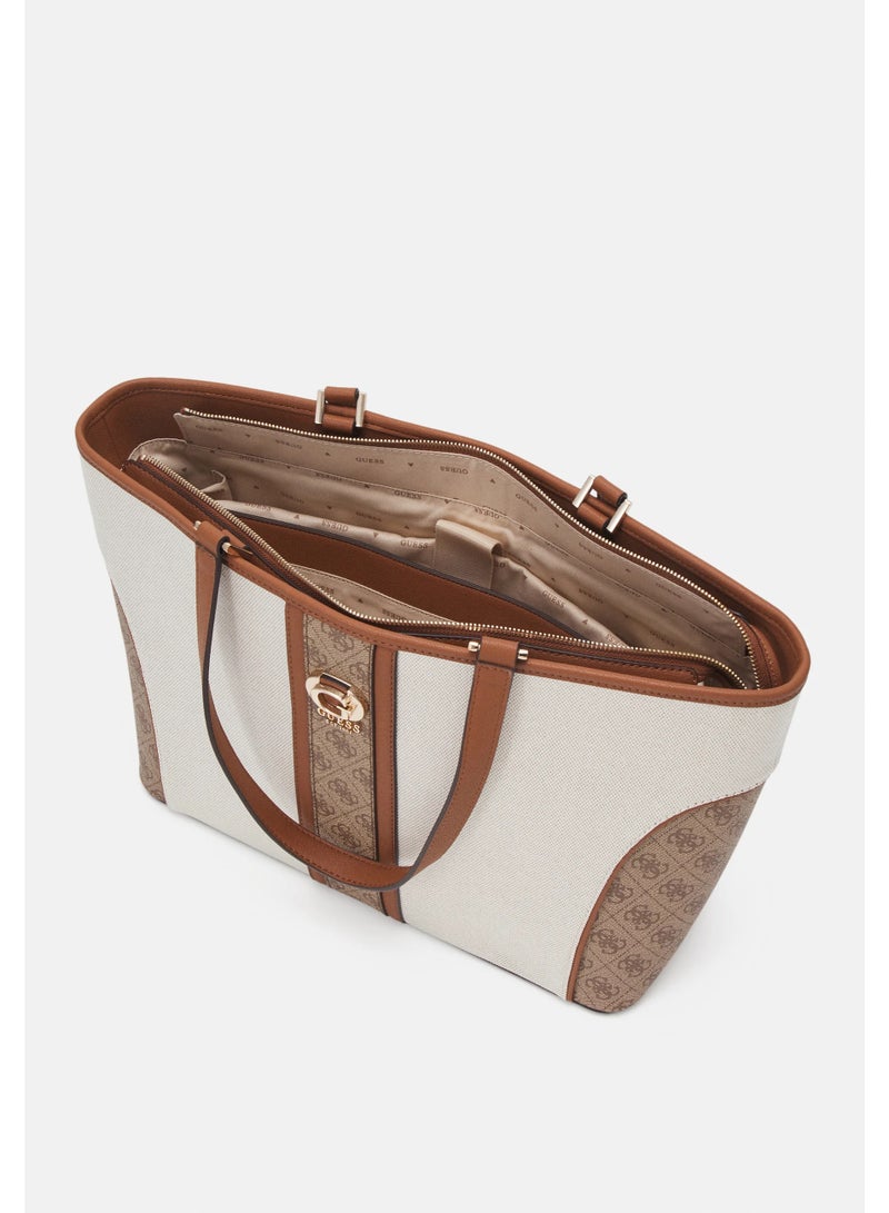 Guess KERIMA TOTE - Handbag - natural/Light Brown - Image 3