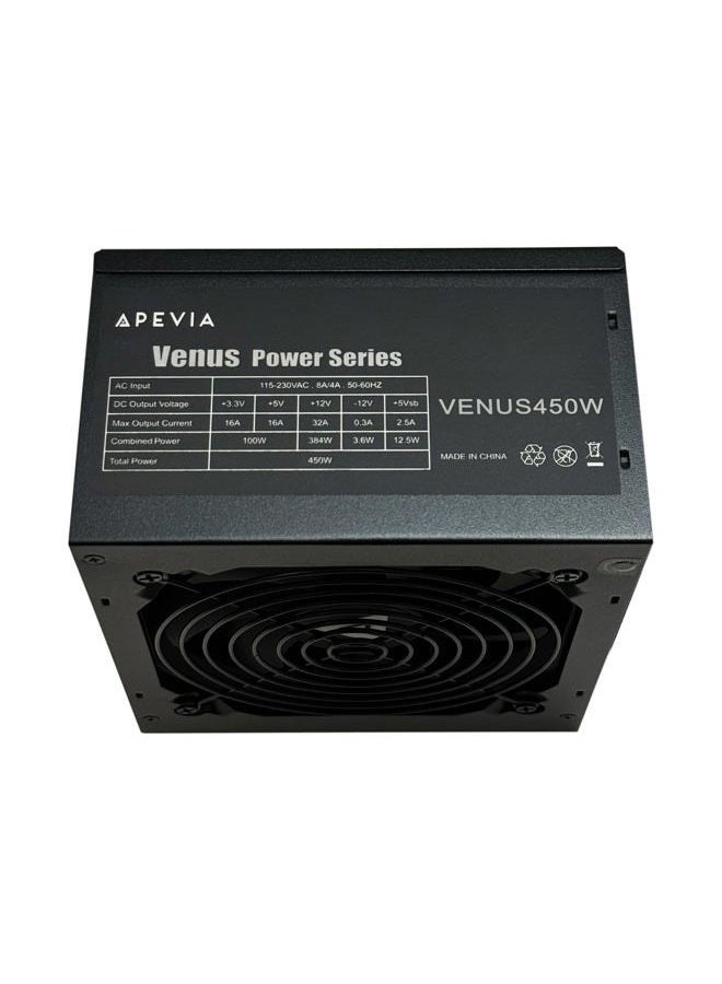 APEVIA مزود طاقة APEVIA VENUS450W 450W ATX مع مروحة 120 مم ذات تحكم حراري تلقائي، مفتاح 115/230 فولت، جميع الحمايات - Image 4