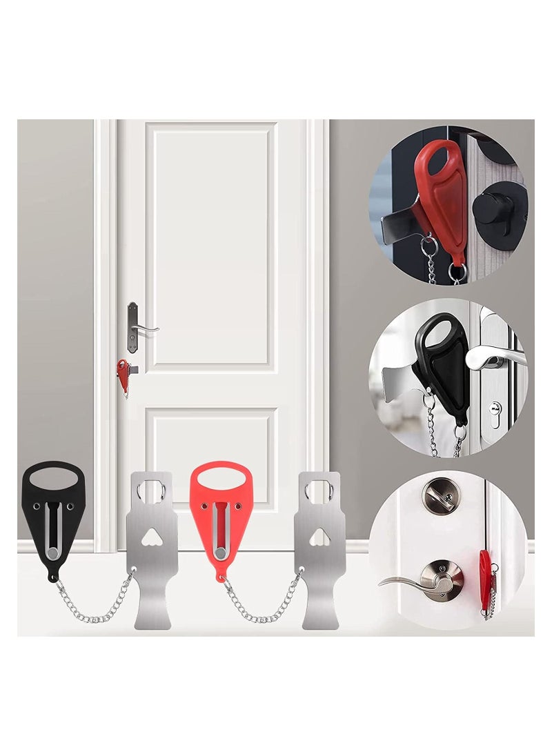 Y&D - 2PCS Portable Door Lock Safety Travel, Add Extra Locks for Additional and Privacy Anti-Theft Home Apartment School - Image 1