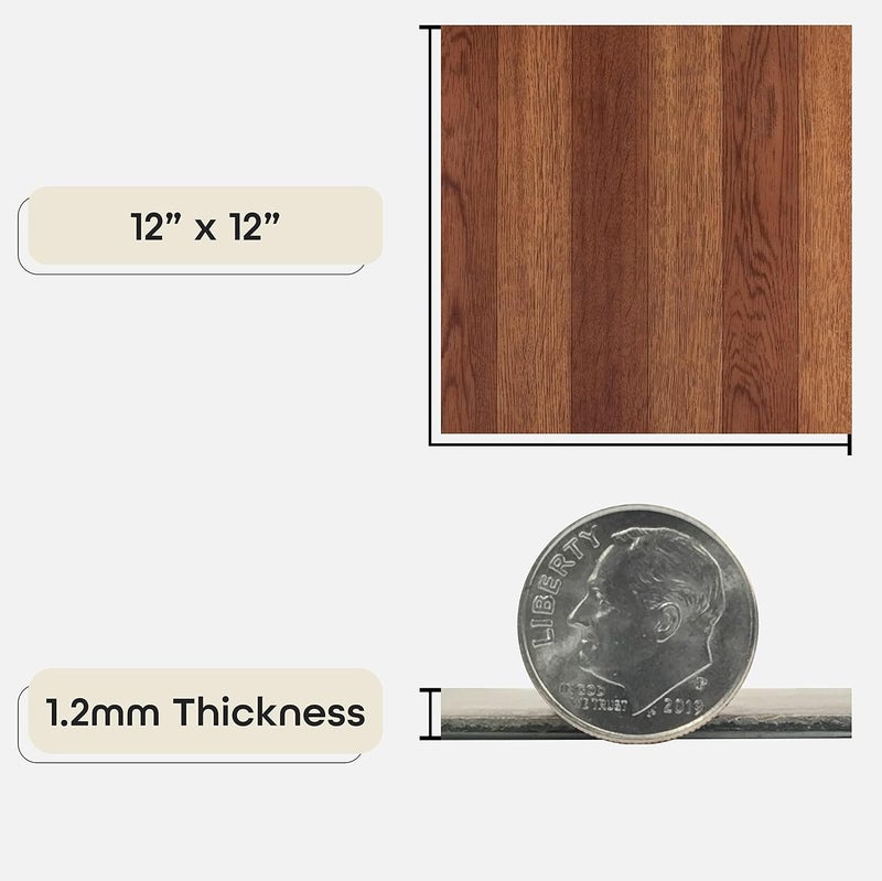 Achim Nexus Self Adhesive 12-Inch Vinyl Floor Tiles, 20 Tiles - 12" x 12", Medium Oak Plank-Look Pattern - Peel & Stick, DIY Flooring for Kitchen, Dining Room, Bedrooms & Bathrooms by Home Decor - Image 3