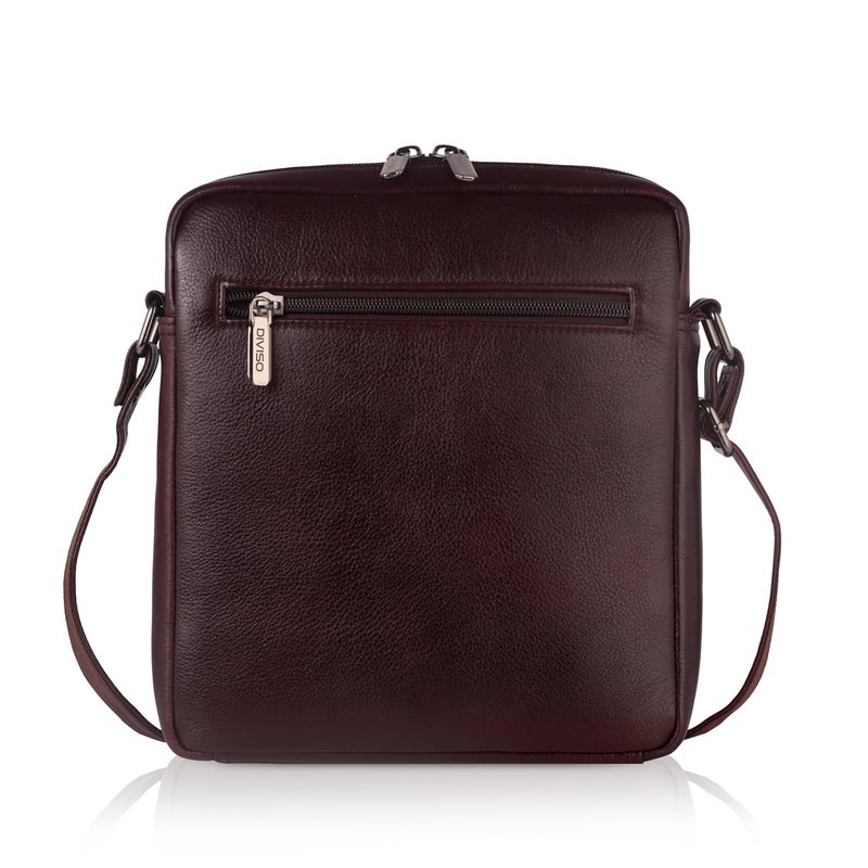 DIVISO Premium Genuine Leather Office Handbag with Velvet Lining Elegant Durable Bag with Nylon and Leather Strap Zipper Closure Perfect for Work or Daily Use - Image 4