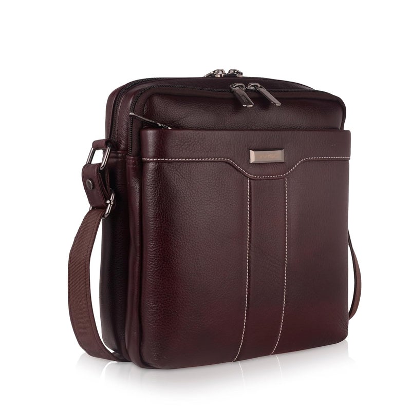 DIVISO Premium Genuine Leather Office Handbag with Velvet Lining Elegant Durable Bag with Nylon and Leather Strap Zipper Closure Perfect for Work or Daily Use - Image 2