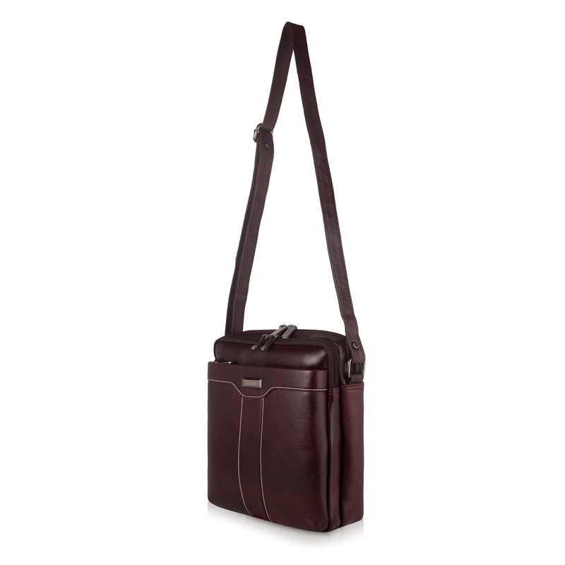 DIVISO Premium Genuine Leather Office Handbag with Velvet Lining Elegant Durable Bag with Nylon and Leather Strap Zipper Closure Perfect for Work or Daily Use - Image 5