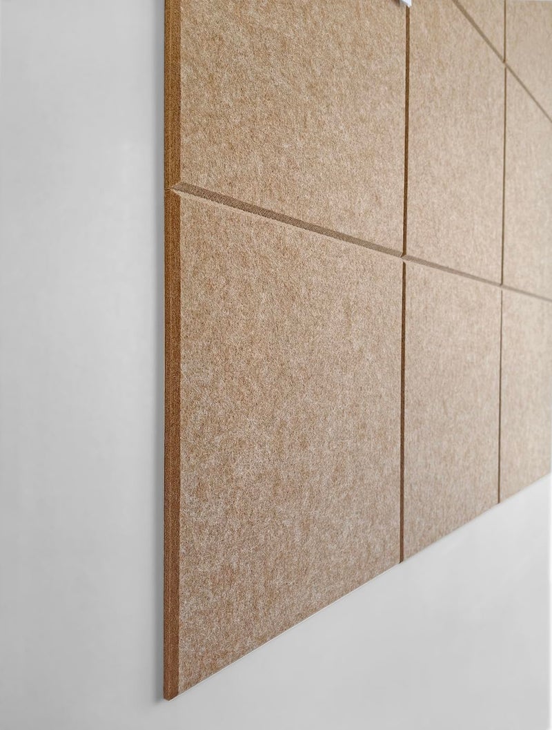 DECORITA Large Cork Board Alternative - 47"x35" 12 Pack Felt Wall Tiles with Safe Removable Adhesive, Cork Wall Tiles for Walls Cork Board for Office Pin Board Tack Board Cork Board 48 x 36 - Suntan - Image 4