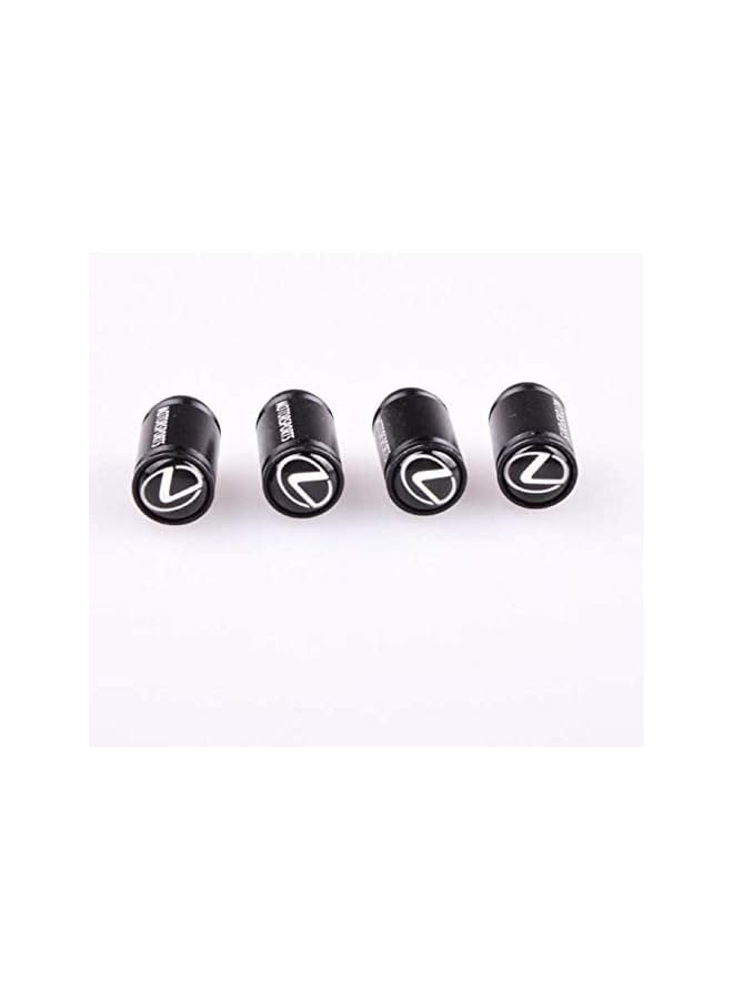 S-TOP Aluminum Alloy Tire Air Valve Caps Stems for Lexus - 4 Pieces Per Set (Black) - Image 2