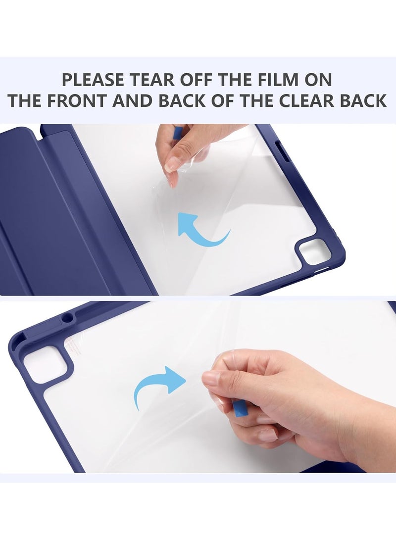 Smart Folio Stand Leather Case Cover for iPad Pro 11 inch  Dark Blue , Protective Case Cover For iPad Pro 11 Dark Blue - Image 3