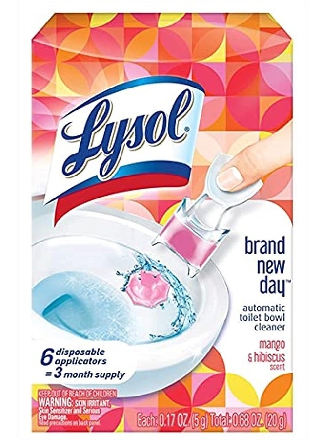 Lysol Click Gel Automatic Toilet Bowl Cleaner, Gel Toilet Bowl Cleaner, For Cleaning and Refreshing, Mango & Hibiscus, 6 Count (Pack of 1) - Image 1